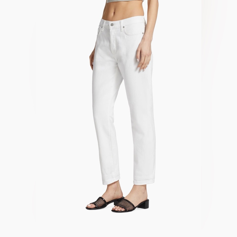 7 For All Mankind White Denim Josefina Luxe Vintage Straight Jeans Pants Size 32